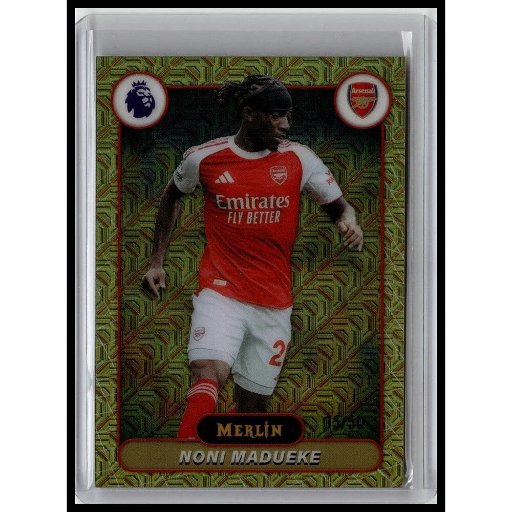 2026 Merlin Premier League Noni Madueke #15 Arsenal FC Gold Mojo Refractor #/50